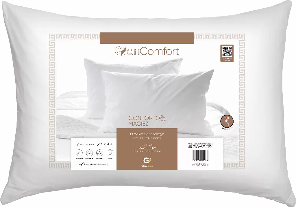 Travesseiro AntialÃ©rgico 50 x 70 cm Suporte Alto - Comfort