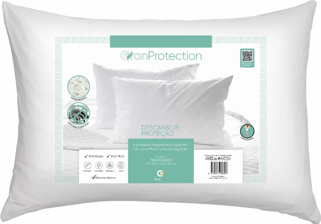 Travesseiro ImpermeÃ¡vel AntialÃ©rgico 50 x 70 cm Suporte MÃ©dio - Protection